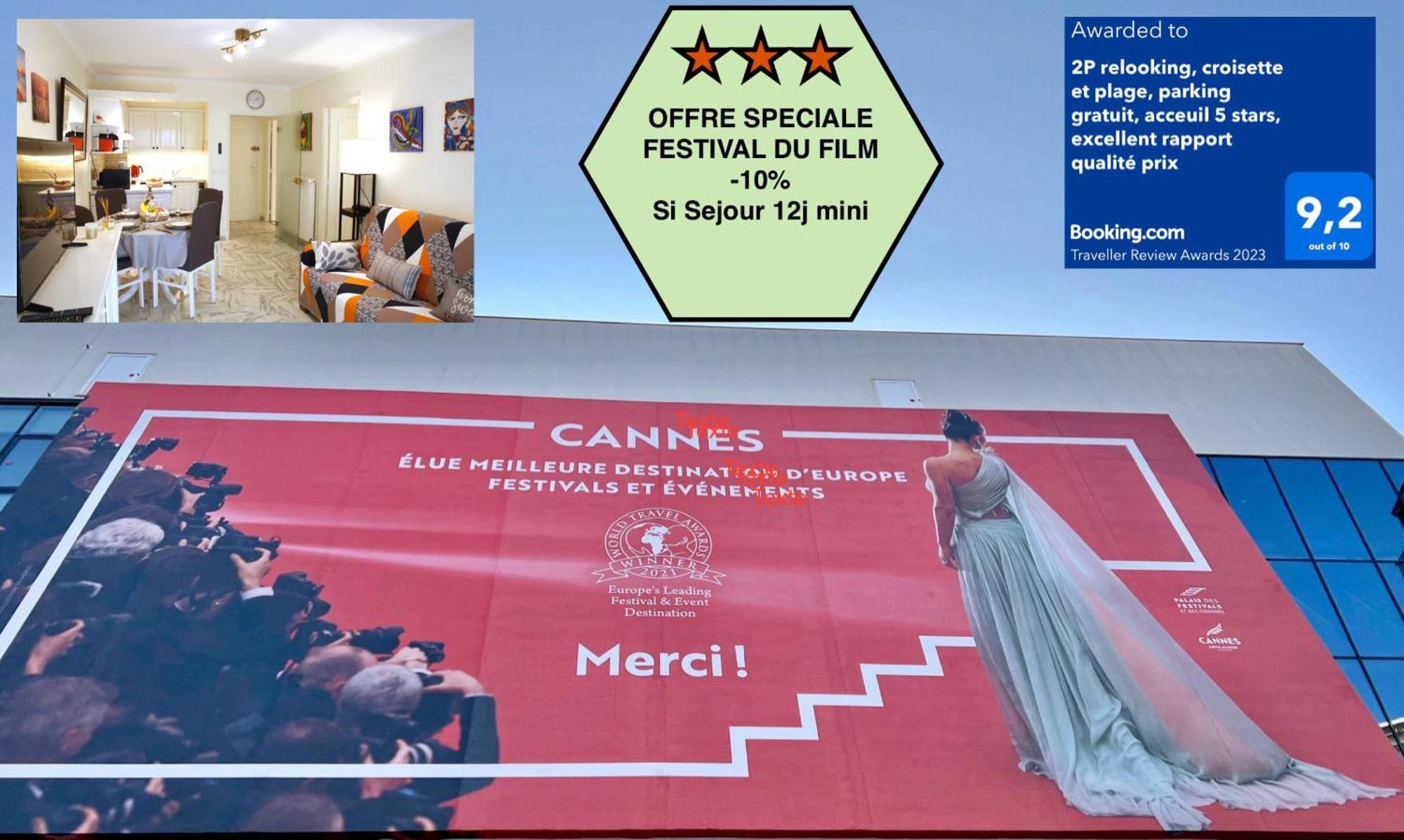 Offre Speciale Festival Film Si Sejour Superieur 12J , 2P Croisette, Grande Terrasse, Parking Gratuit, Calme, Accueil 5 Etoiles, Excellent Rapport Qualite-Prix كان المظهر الخارجي الصورة